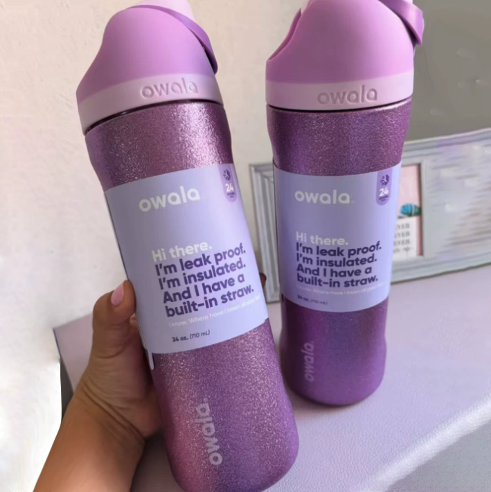 Momenvera Insulated Stainless Steel Water Bottle with Straw-32oz