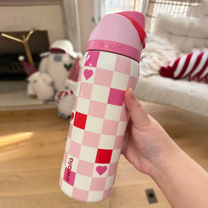 Momenvera Insulated Stainless Steel Water Bottle with Straw-32oz