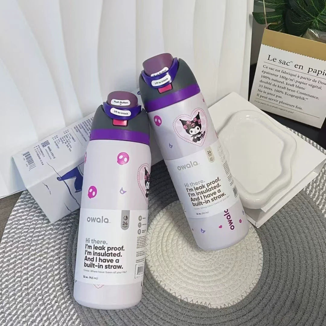 Momenvera Insulated Stainless Steel Water Bottle with Straw-32oz