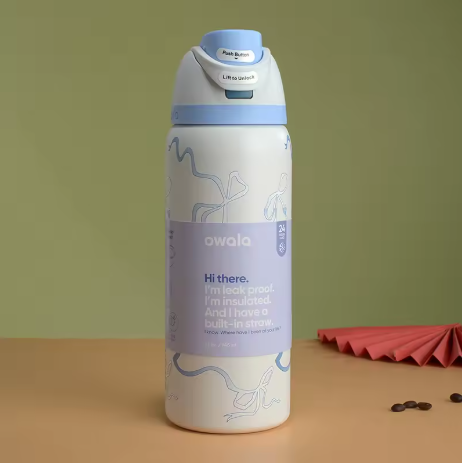 Momenvera Insulated Stainless Steel Water Bottle with Straw-32oz