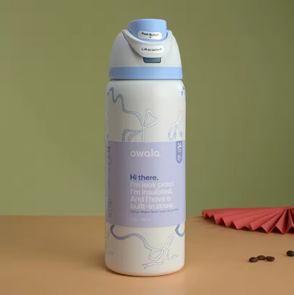 Momenvera Insulated Stainless Steel Water Bottle with Straw-32oz