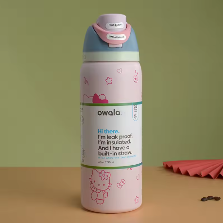 Momenvera Insulated Stainless Steel Water Bottle with Straw-32oz