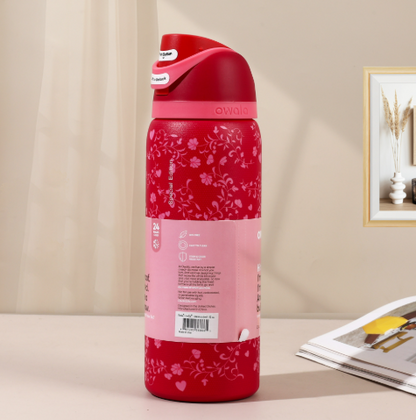 Momenvera Insulated Stainless Steel Water Bottle with Straw-32oz