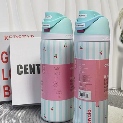 Momenvera Insulated Stainless Steel Water Bottle with Straw-32oz