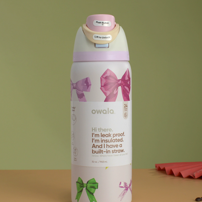 Momenvera Insulated Stainless Steel Water Bottle with Straw-32oz