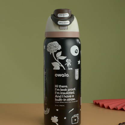 Momenvera Insulated Stainless Steel Water Bottle with Straw-32oz