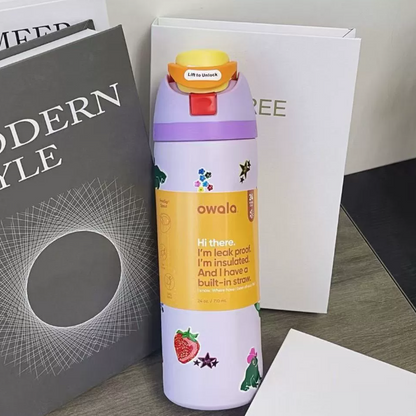 Momenvera Insulated Stainless Steel Water Bottle with Straw-32oz