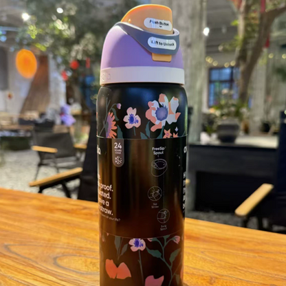 Momenvera Insulated Stainless Steel Water Bottle with Straw-32oz