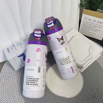 Momenvera Insulated Stainless Steel Water Bottle with Straw-32oz