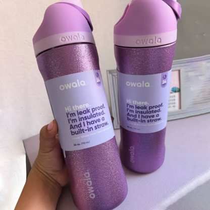 Momenvera Insulated Stainless Steel Water Bottle with Straw-32oz